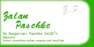 zalan paschke business card